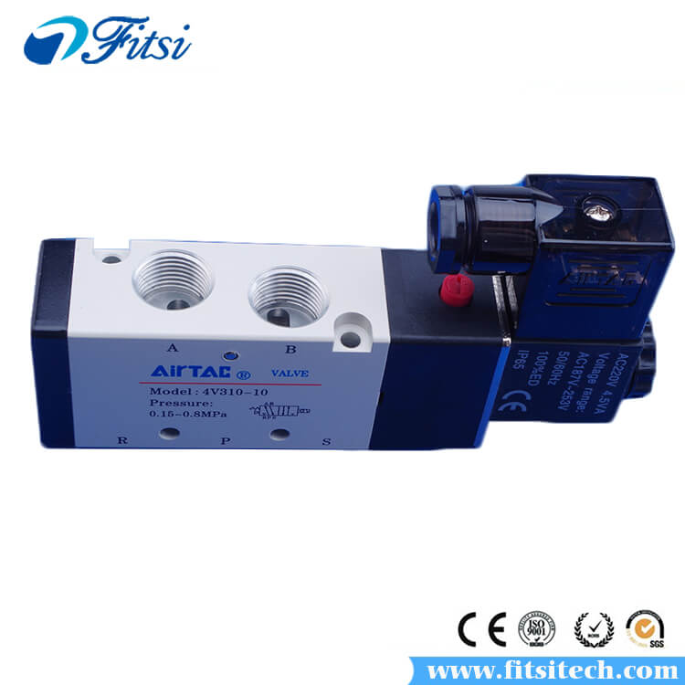 AirTAC 5 Way 2 Position Pneumatic Double Solenoid Air Valve 4V330C-08 4V330E-08 4V330P-08